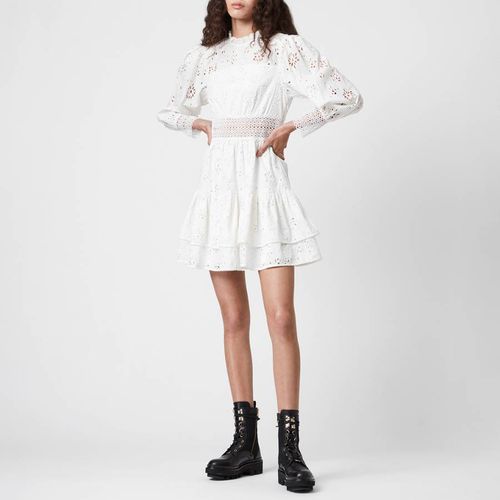 White Annasia Broderie Mini Dress - AllSaints - Modalova