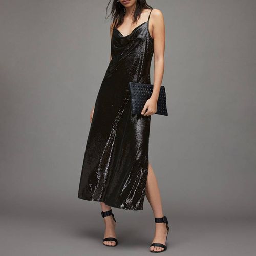Black Hadley Sequin Dress - AllSaints - Modalova