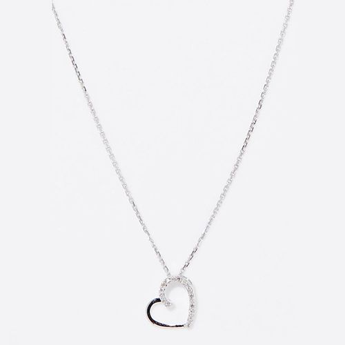 Silver Precious Heart Pendant Necklace - Diamond And Co - Modalova