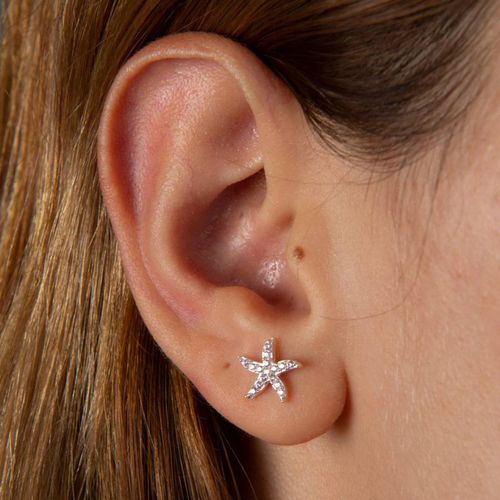 Silver Star Earring - Elika - Modalova