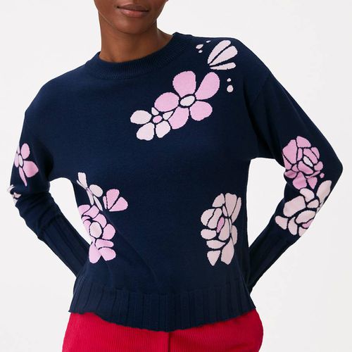 Blue Bloom Crop Crew Jumper - Scott & Scott London - Modalova