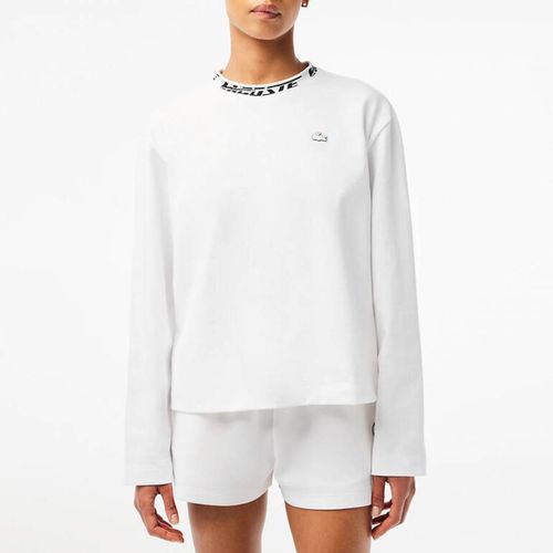 White Long Sleeve Cotton Top - Lacoste - Modalova