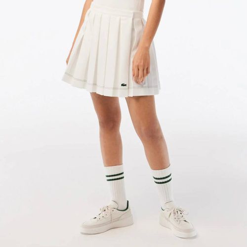 Pleated Cotton Blend Mini Skirt - Lacoste - Modalova