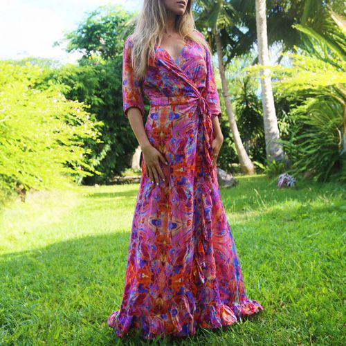 Pink Fire Maxi Dress (Long) - Sophia Alexia - Modalova