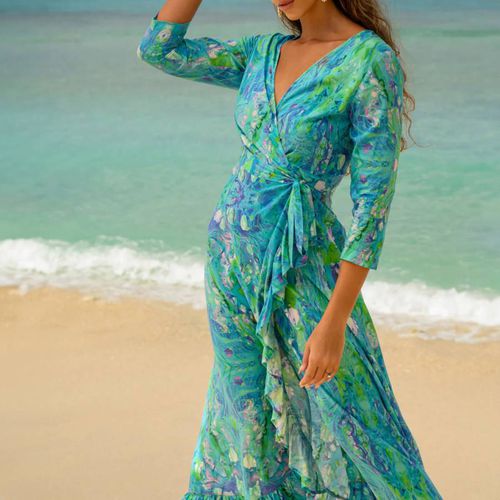 Turquoise Glow Maxi Dress (Regular) - Sophia Alexia - Modalova