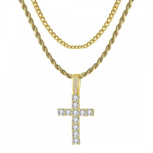 K Gold Layer Cz Cross Necklace - Stephen Oliver - Modalova