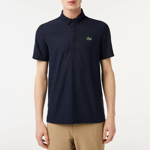 Navy Striped Short Sleeve Polo Shirt - Lacoste - Modalova