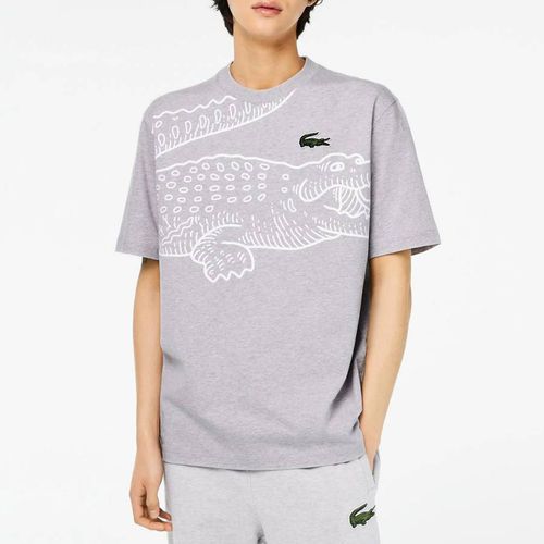 Grey Crocodile Cotton T-Shirt - Lacoste - Modalova