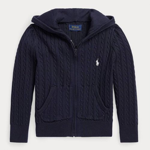 Younger Girl's Cable Knit Cotton Zip Up Hoodie - Polo Ralph Lauren - Modalova