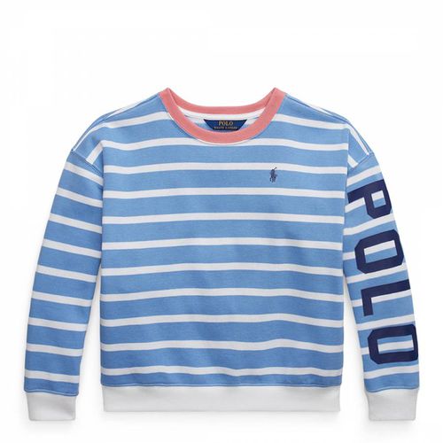 Older Girl's Blue Striped Cotton Blend Sweatshirt - Polo Ralph Lauren - Modalova