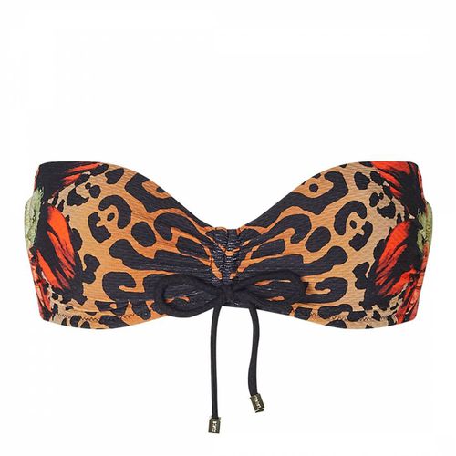 Multi Leopard Ruched Bandeau Bikini Top - Heidi Klein - Modalova