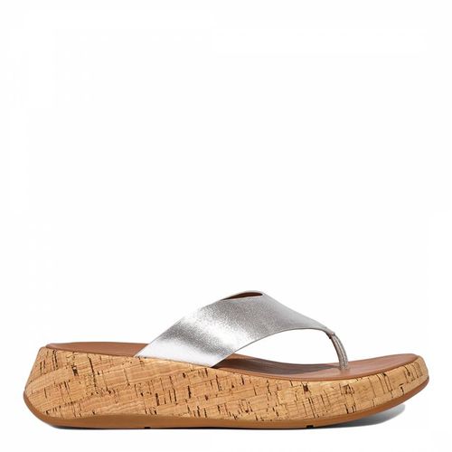 F-Mode Leather/Cork Flatform Toe Post Sandals - FitFlop - Modalova