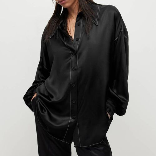 Black Charli Silk Blend Shirt - AllSaints - Modalova