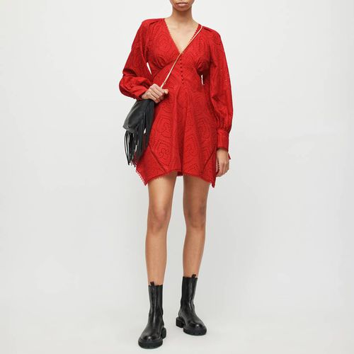Red Irina Broderie Mini Dress - AllSaints - Modalova