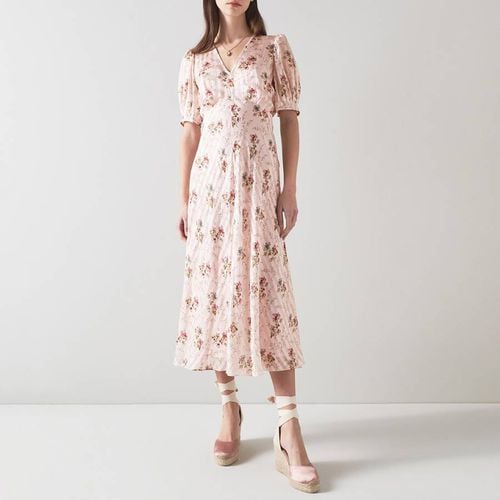 Light Pink Leith V-Neck Midi Dress - L K Bennett - Modalova