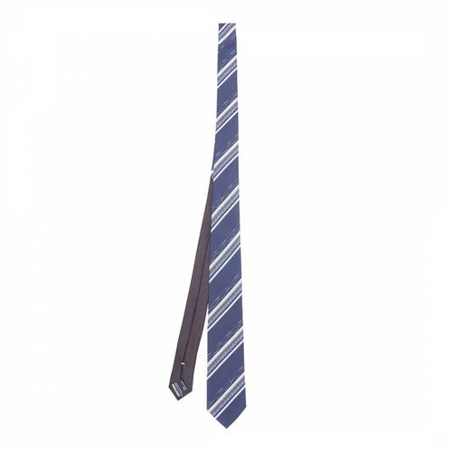 Navy Wide Stripe Woven Silk Tie - Missoni - Modalova