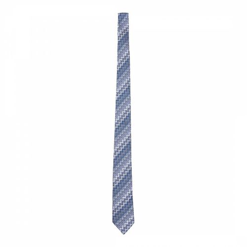 Blue Zig Zag Stripe Woven Silk Tie - Missoni - Modalova