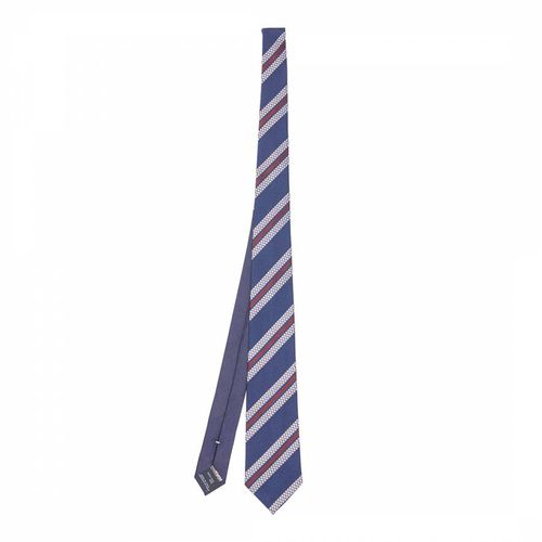Navy Stripe Woven Silk Tie - Missoni - Modalova