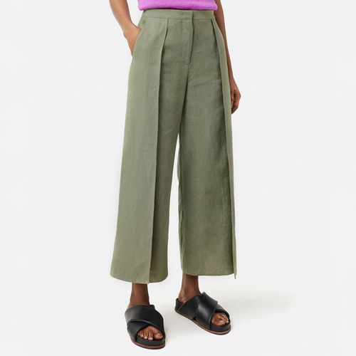 Green Cropped Linen Trousers - Jigsaw - Modalova