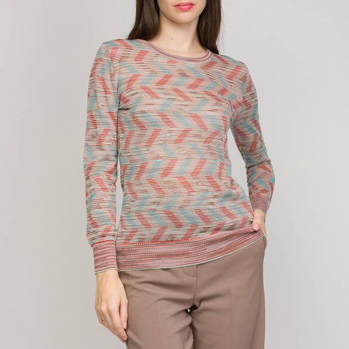 Pink/Blue Pattern Wool Blend Top - M Missoni - Modalova