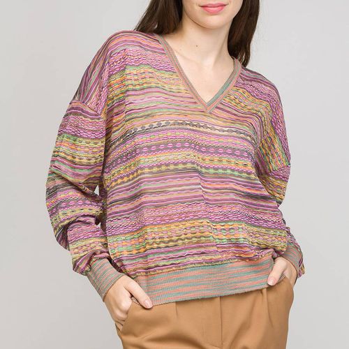 Purple V-Neck Cotton Jumper - M Missoni - Modalova