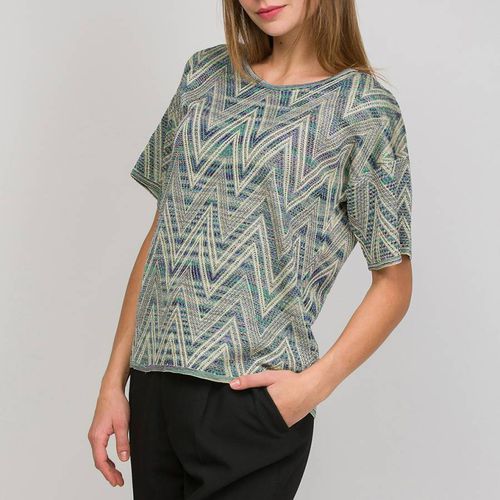 Teal Patterned Wool Blend T-Shirt - M Missoni - Modalova