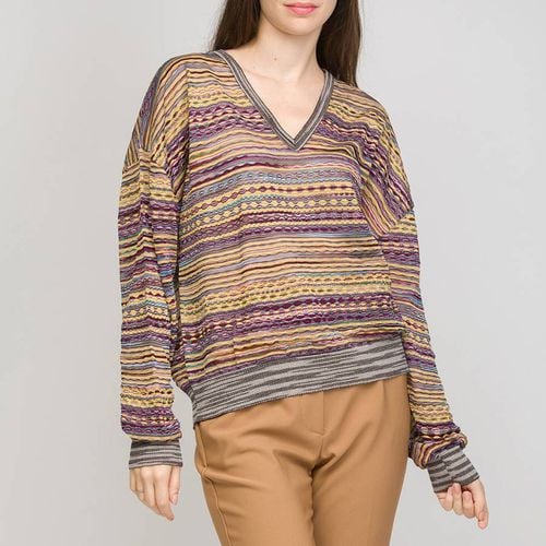 Purple V-Neck Cotton Jumper - M Missoni - Modalova