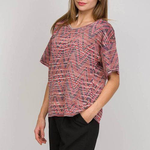 Pink/Navy Patterned Wool Blend T-Shirt - M Missoni - Modalova