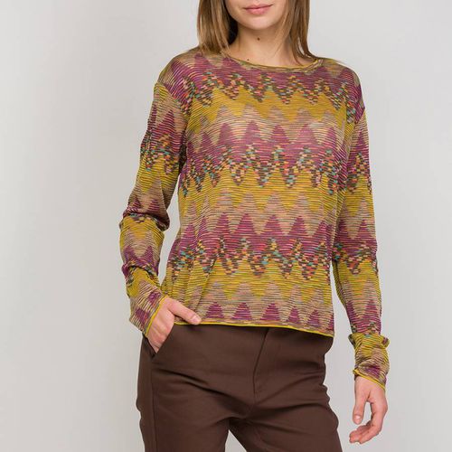 Purple Pattern Cotton Wool Blend Top - M Missoni - Modalova