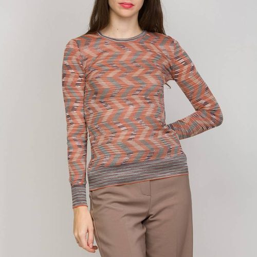 Orange/Blue Long Sleeve Wool Blend Top - M Missoni - Modalova