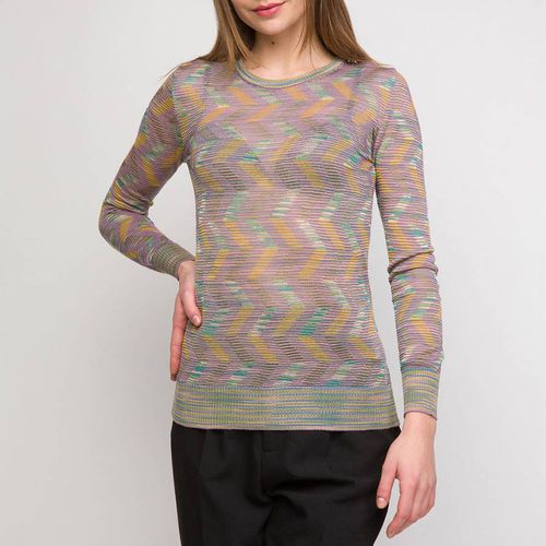 Purple Long Sleeve Wool Blend Top - M Missoni - Modalova