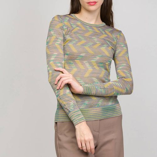 Green Long Sleeve Wool Blend Top - M Missoni - Modalova