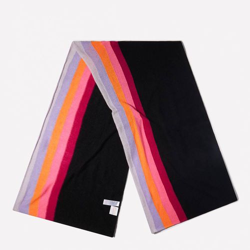 Black Cashmere Stripe Evie Scarf - Laycuna London - Modalova