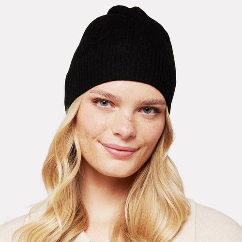 Black Cashmere Cable Hat - Scott & Scott London - Modalova