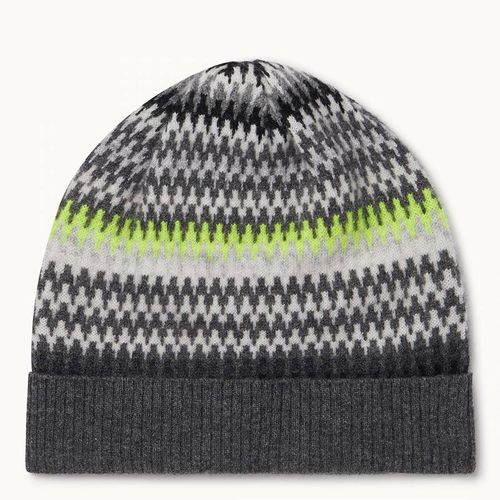 Derby Grey Cashmere Fairisle Beanie - Scott & Scott London - Modalova