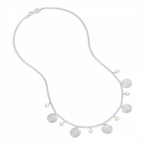 White Pearl &Disc Collar Necklace - Dower & Hall - Modalova