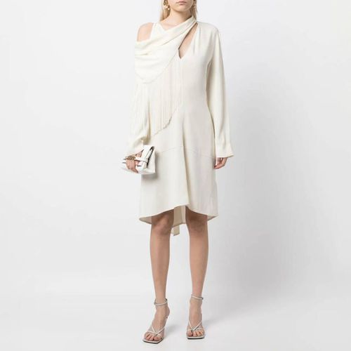 Cream V-Neck Tassel Mini Dress - Victoria Beckham - Modalova