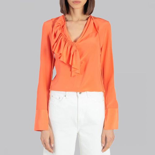 Orange Frill Silk Blouse - Victoria Beckham - Modalova