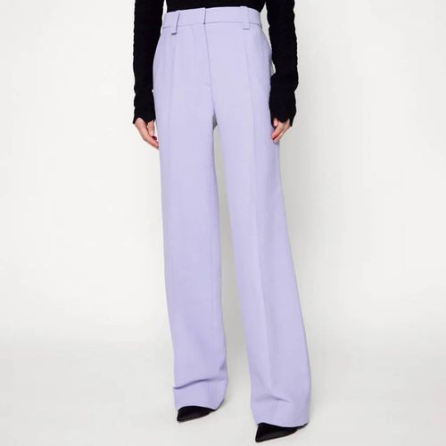 Lilac Wide Leg Wool Blend Trousers - Victoria Beckham - Modalova