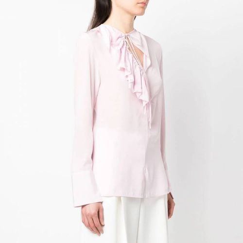 Pale Pink Frill Silk Blouse - Victoria Beckham - Modalova