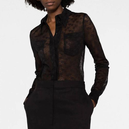 Black Lace Fitted Shirt - Victoria Beckham - Modalova