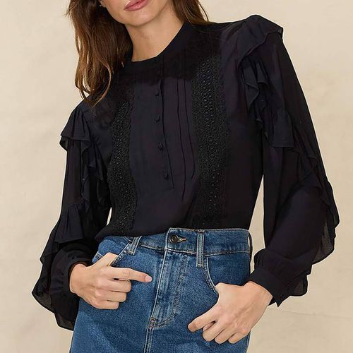 Trim Insert Frill Sleeve Shirt - Ro & Zo - Modalova