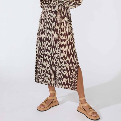 Brown Abstract Printed Skirt - Ro & Zo - Modalova