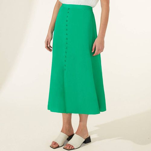 Green Jacquard Button Front Skirt - Ro & Zo - Modalova