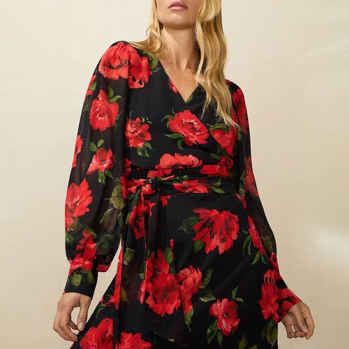 Red Rose Print Wrap Top - Ro & Zo - Modalova