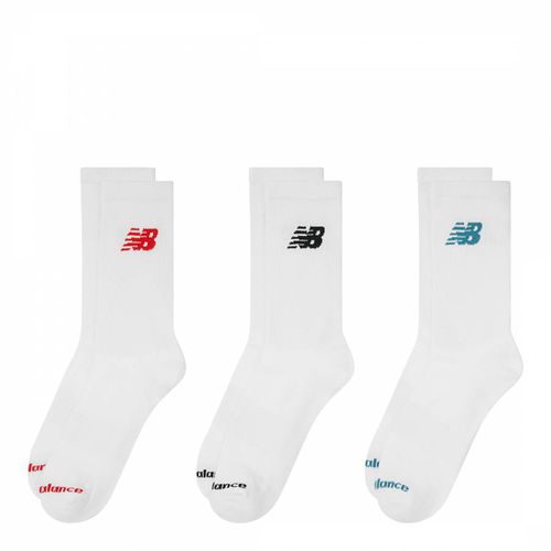 White Logo Crew Sock 3 Pack - New Balance - Modalova
