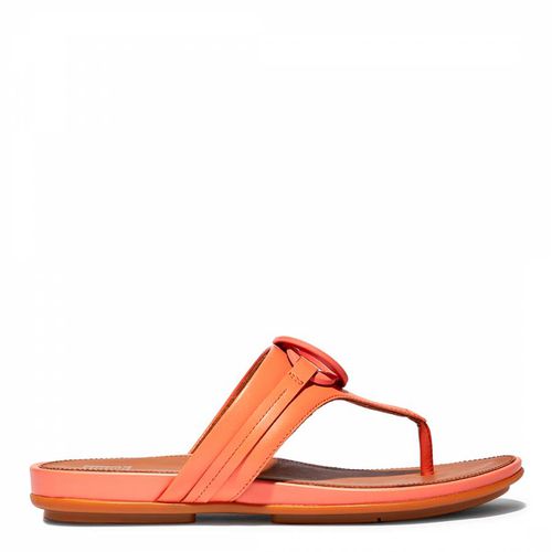Sunshine Coral Gracie Leather Toe Post Sandals - FitFlop - Modalova