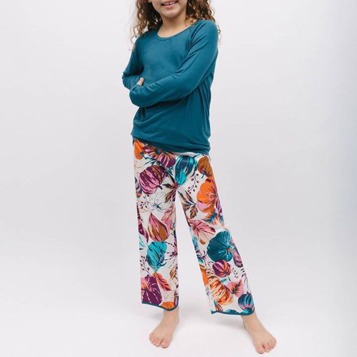 Multi Maple Girls Jersey Top and Pumpkin Print Pyjama Set - Cyberjammies - Modalova