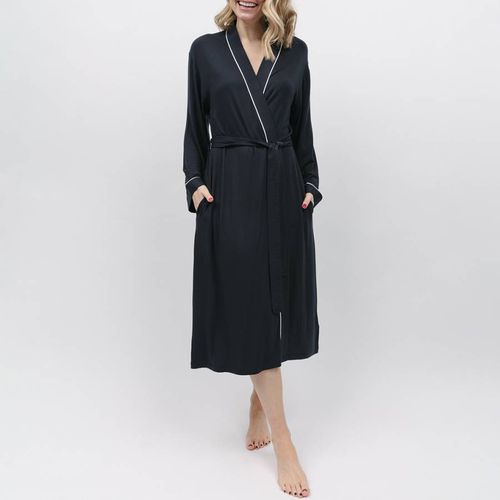 Black Nicole Jersey Long Dressing Gown - Cyberjammies - Modalova