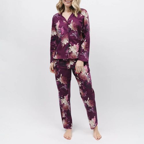 Purple Eve Floral Print Pyjama Set - Cyberjammies - Modalova